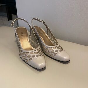 Vaneli Cream Slingback Heels